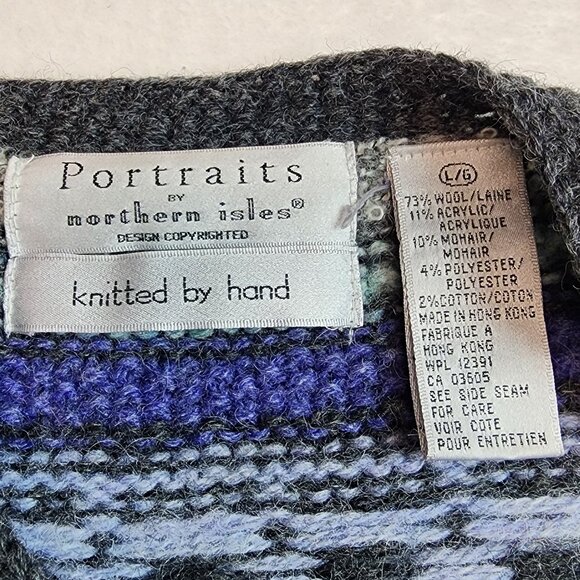Northern Isles Hand Knit Wool Button Cardigan Sweater Jacket Womens Large - Picture 3 of 7